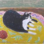Кошка на коврике